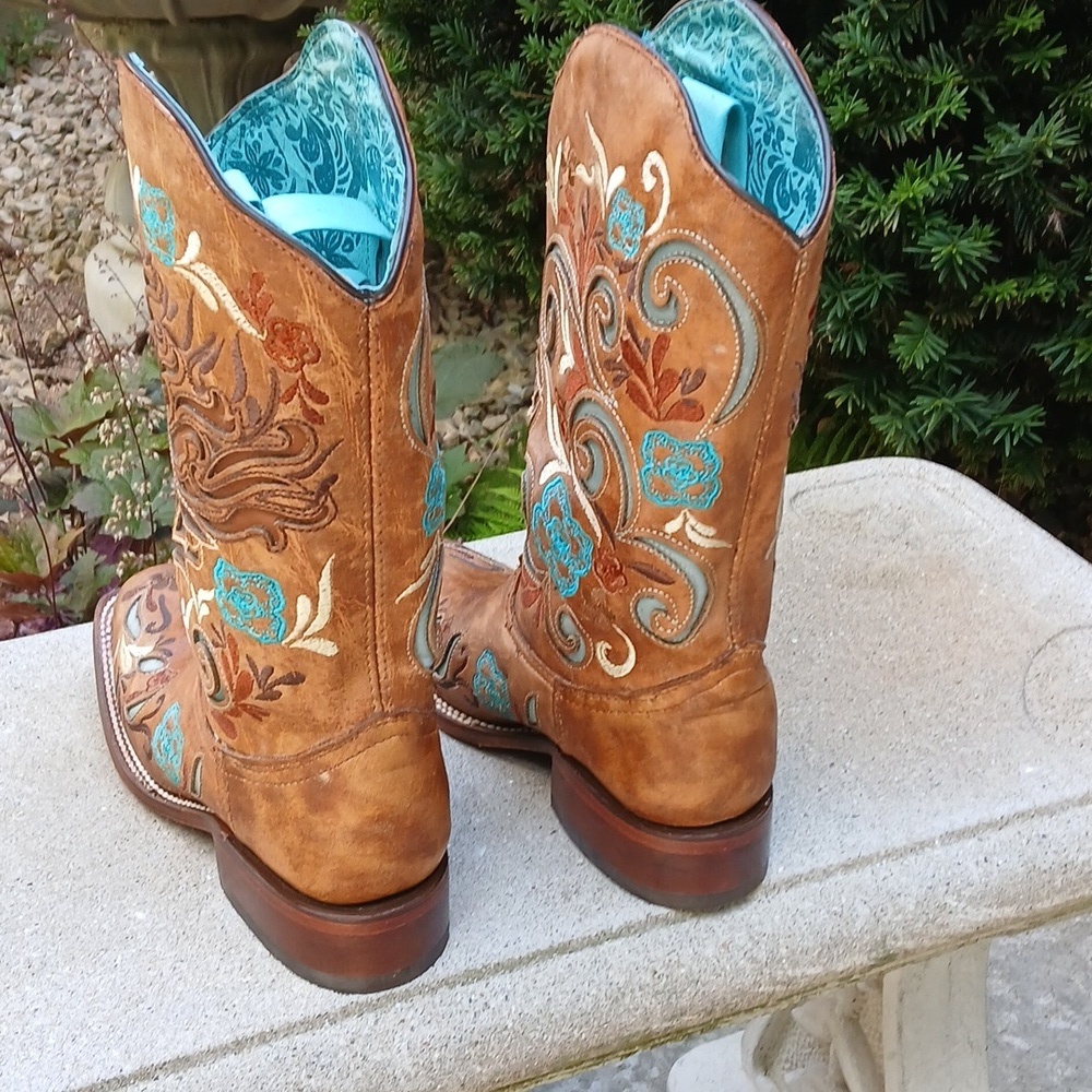 Corral Women's Iridescent Collection Western Boot Square Toe Sand Sz 6 - Picture 6 of 13